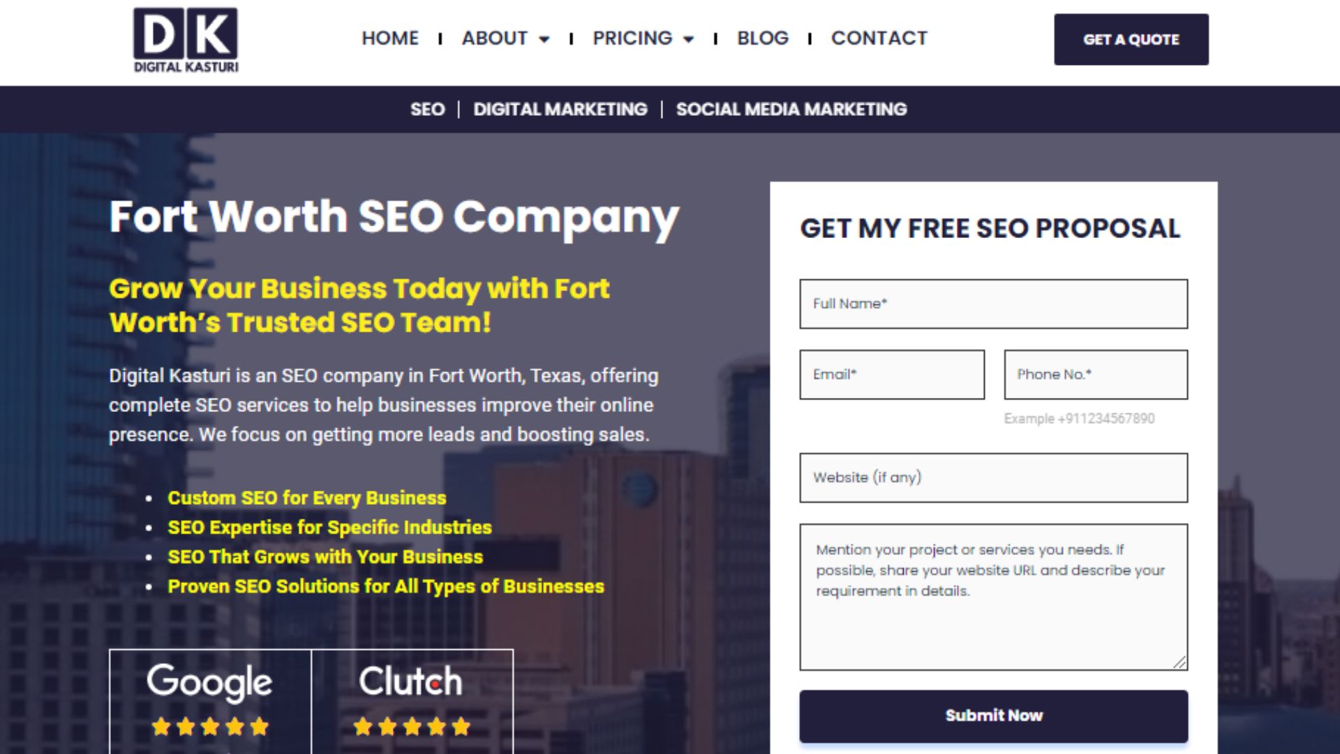 fort worth seo banner